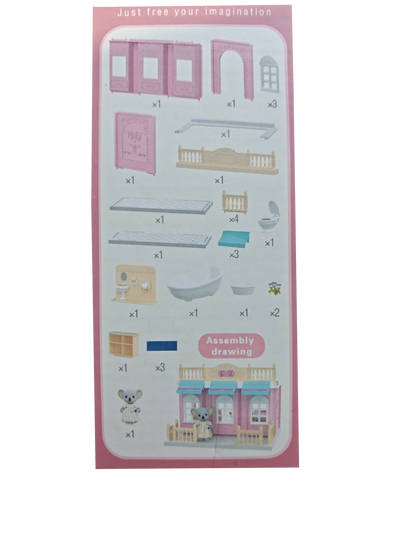 Girls kids Toys Miniature Dollhouse Furniture Shopping PlaySet DIY Family Games Supermarket Flower Store Pretend Toys by Smarsty
