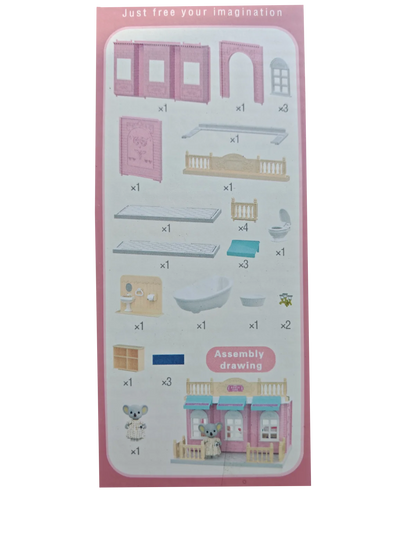 Girls kids Toys Miniature Dollhouse Furniture Shopping PlaySet DIY Family Games Supermarket Flower Store Pretend Toys by Smarsty