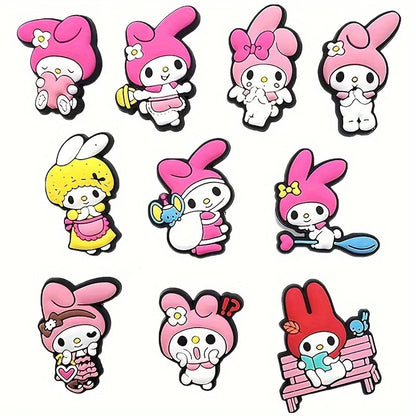 MINISO 10/30pcs Sanrio Shoe Decorations Accessories Charms For Clogs Bogg Bag Bubble Slides Sandals, Gift Idea for Birthday