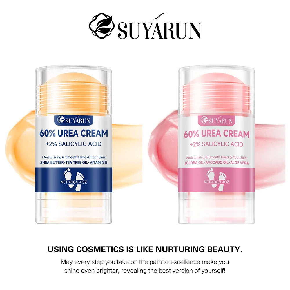SUYARUN 60% Urea Foot Cream Stick - Moisturizing & Exfoliating, Cracked Heel Repair, Deep Hydration for Dry Feet, Long protect. - Smarsty