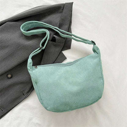 Corduroy Shoulder Bag Minimalist Crossbody For Women - Smarsty