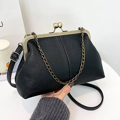 Vintage Soft Skin Shell Bag Lychee Pattern Crossbody - Smarsty