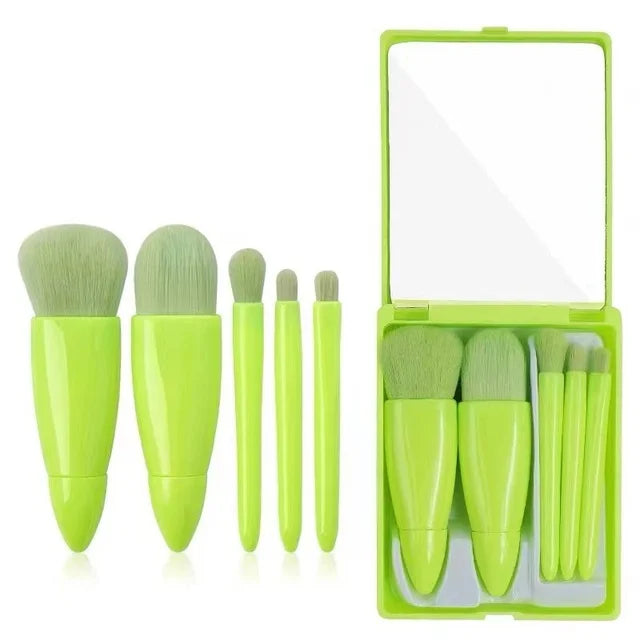 Travel Size Makeup Brushes Set with Case and Mirror - Smarsty