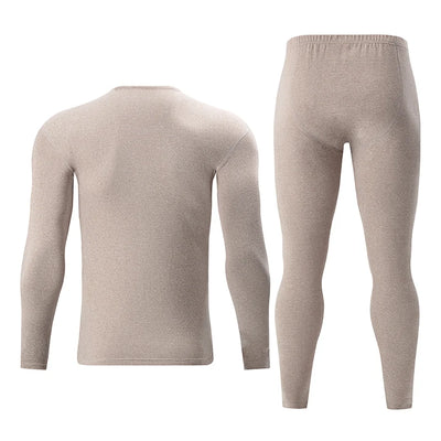 2/4 Pcs Men's Solid Color Simple Autumn And Winter Thermal Underwear Comfortable And Casual Bottoming Underwear Teenagers Pajama - Smarsty