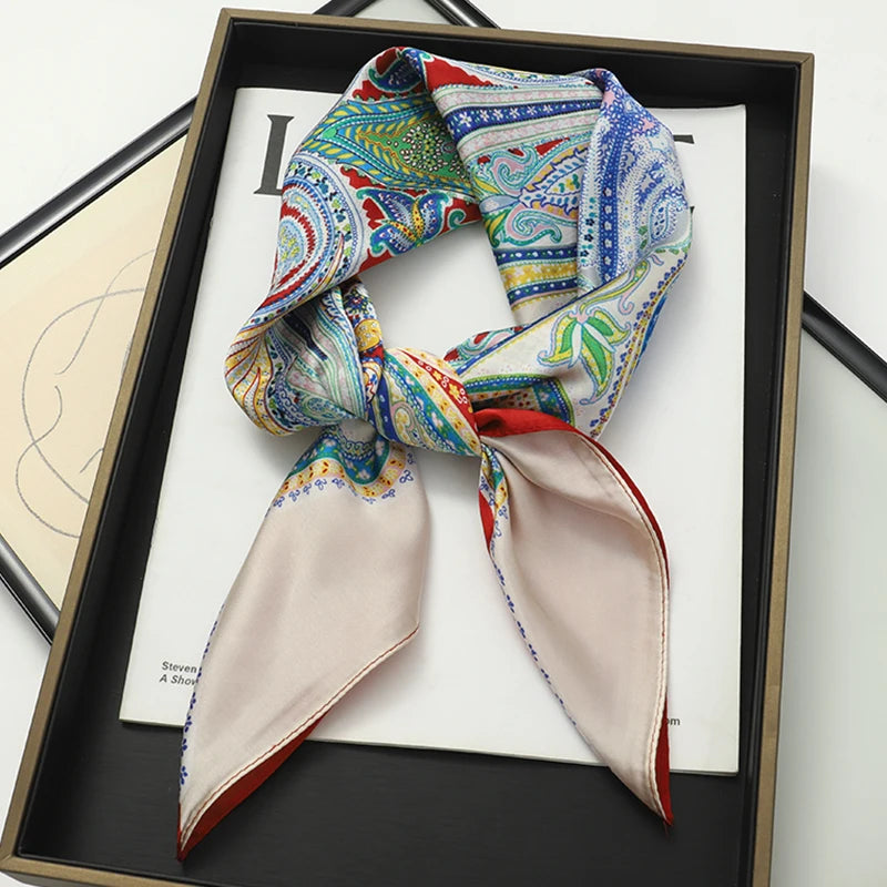 Women Silk Scarf Small Satin Square Neck Wrap - Smarsty