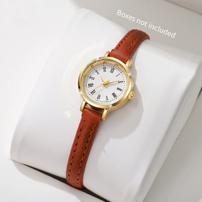 Fashionable Women's Quartz Watch with Leather Band - Smarsty