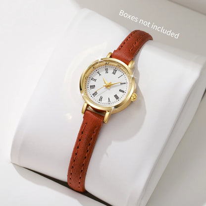 Fashionable Women's Quartz Watch with Leather Band - Smarsty
