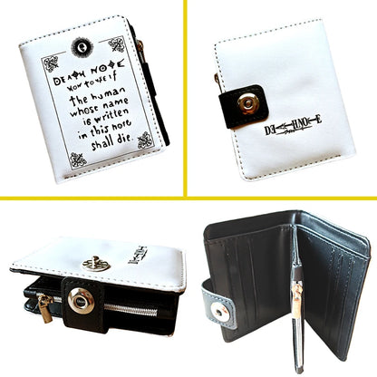 Death Note Anime Black PU Leather Short Wallet Card and Coin Purse for Boys Girls Gift - Smarsty