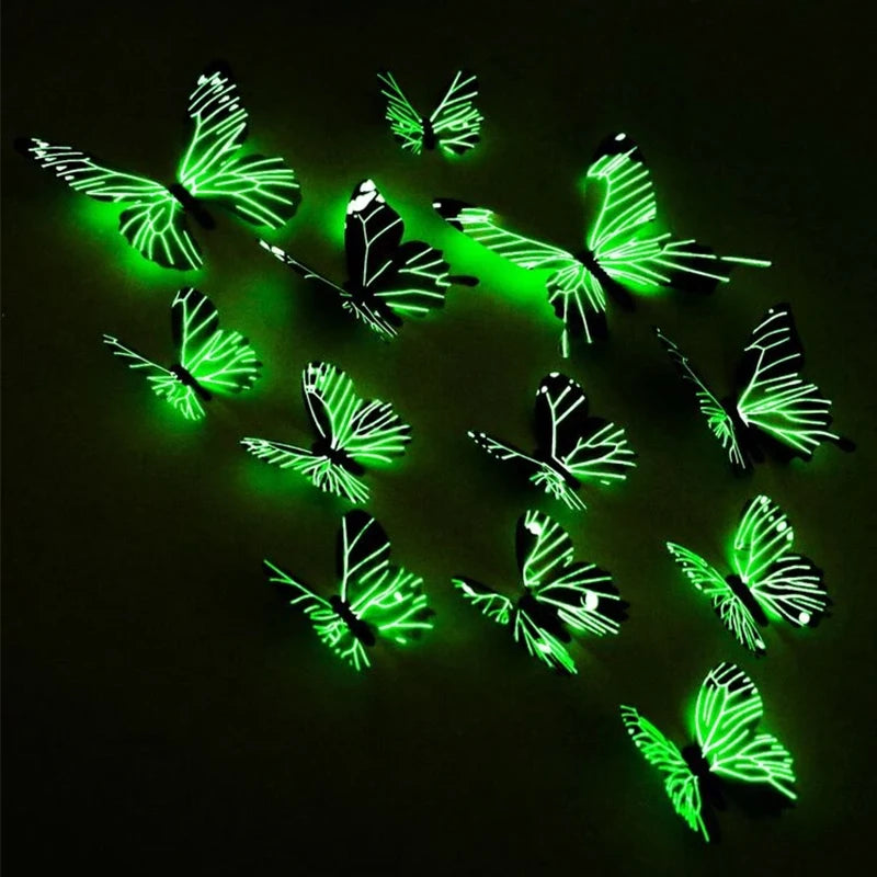 3D Luminous Butterfly Wall Stickers for Creative Home Decor - Smarsty
