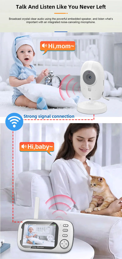 Cdycam New 3.5 inch Wireless Video Baby Monitor Night Vision Temperature Monitoring 2 Way Audio Talk Baby Nanny Security Camera by Smarsty