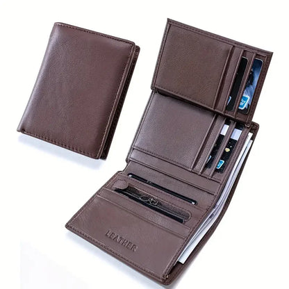 men's wallet Genuine Leather Wallets For Men Coin Purse Vintage Vertical Short  Credit Card Holder Money Bag Men's RFID wallet - Smarsty