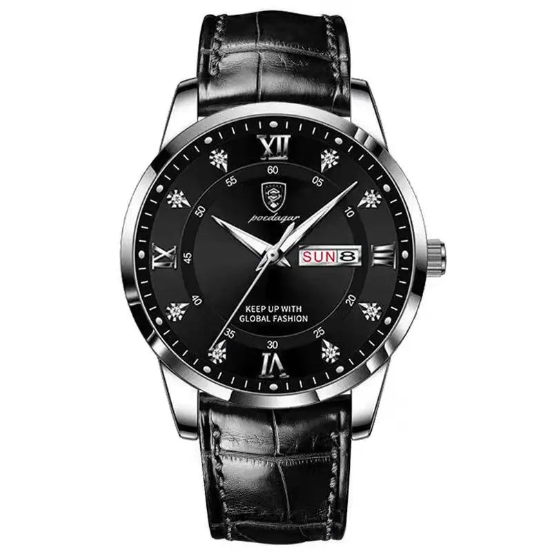 Luxury Waterproof Luminous Leather Quartz Watch for Men - Smarsty