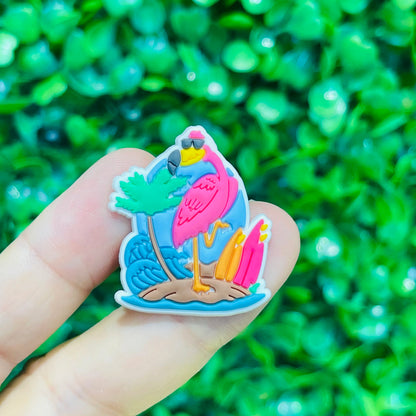 1pcs PVC Hawaii Summer Vibes Surf Sun Sand Aloha Coconut Turtle Shoe Charms Slippers Shoe Decoration Buckle Clog DIY Wristbands