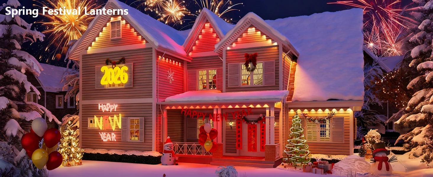 150ft 100ft 50ft Permanent Outdoor Lights Smart RGBIC Outdoor Lights with 75 Scene Modes String Lights with 90 LEDs for Garden