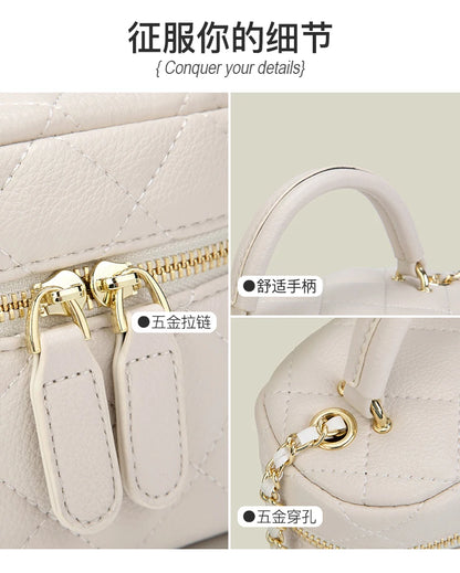 Mini Quilted Crossbody Bag PU Leather Designer Style - Smarsty
