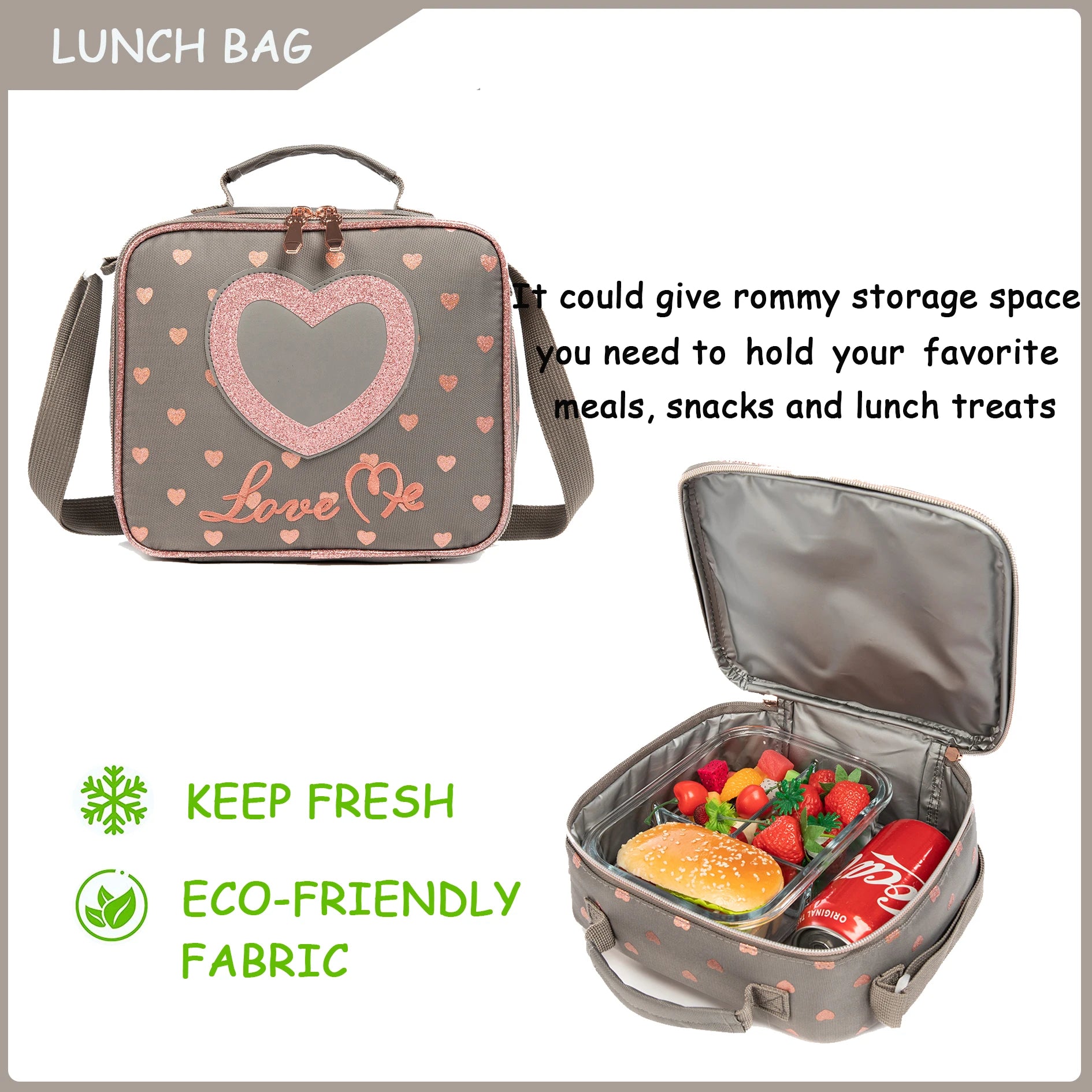 Girls School Backpack With Lunch Bag And Pencil Case - Smarsty