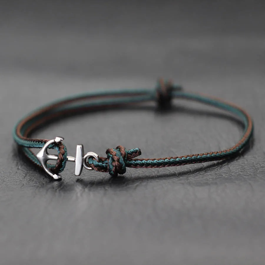 Men's Anchor Bracelet Adjustable Marine Rope Jewelry - Smarsty