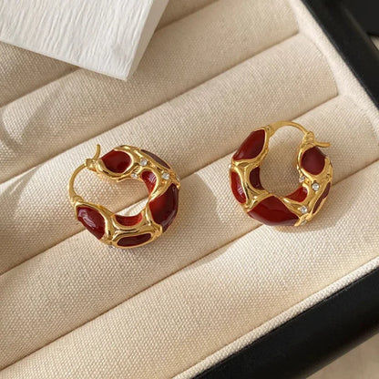 Trendy Gold Plated Small Hoop Earrings for Women - Smarsty
