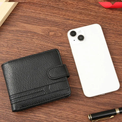 Men Wallets Leather Zipper Purse Man Slim Card Horders Quality Male Short Multi-card Wallet Coin Pocket Purse - Smarsty