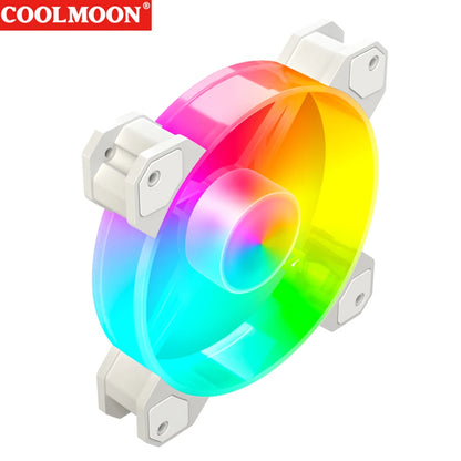 12cm Chassis Cooling Fan 16LED Lamp Beads Silent Chassis Cooler 5V 3PIN ARGB 12V 4PIN PWM Speed Regulation for Desktop Computer