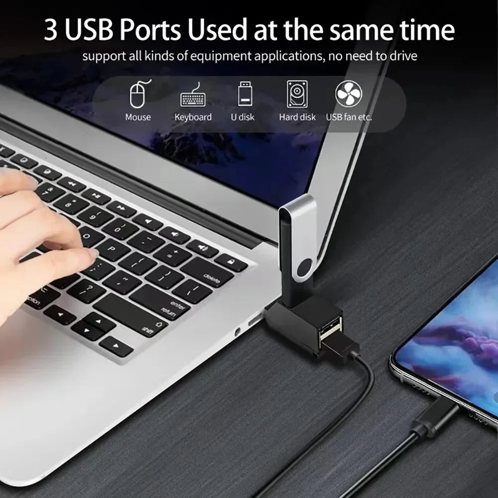 USB 3.0 Car Hub Splitter Multi Port USB Hub Charger