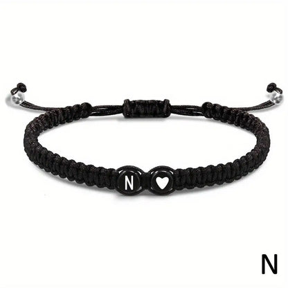 Handmade Adjustable Heart Bracelets A-Z Initials for Friendship - Smarsty