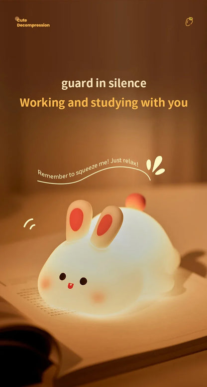 Cute Silicone Rabbit LED Night Light for Kids - Smarsty