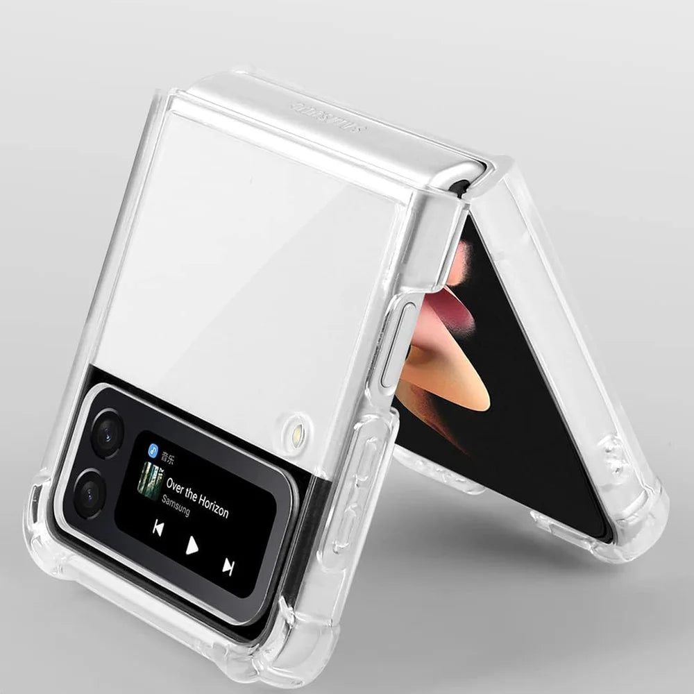 Magnetic Transparent Galaxy Z Flip Case Wireless Charging - Smarsty
