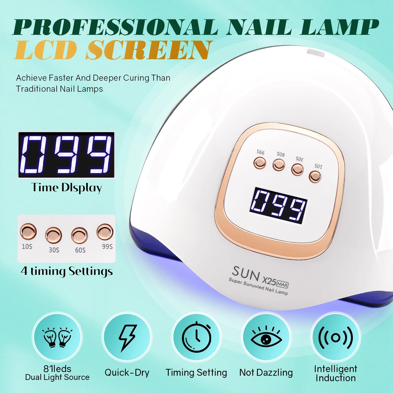 UV LED Nail Lamp 380W for Fast Gel Drying - Smarsty