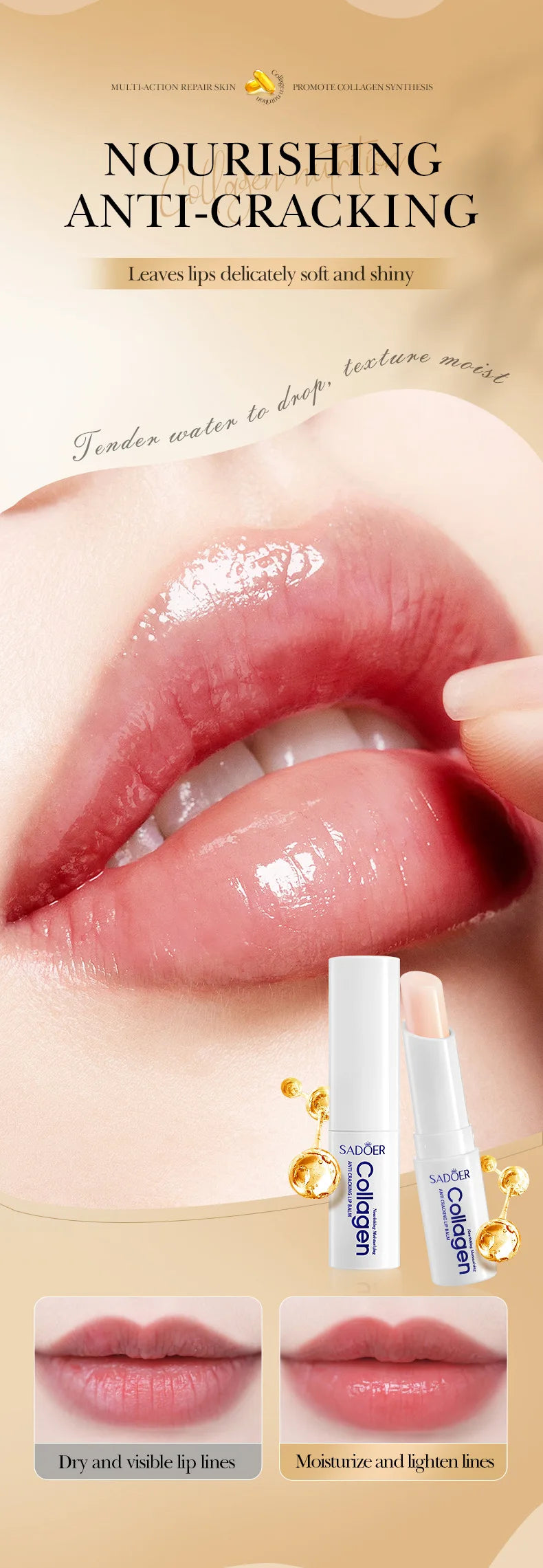 SADOER Collagen Lip Balm for Moisturizing and Repairing - Smarsty