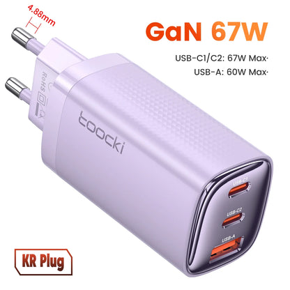 GaN USB Type C Charger With Digital Display 65W Power - Smarsty