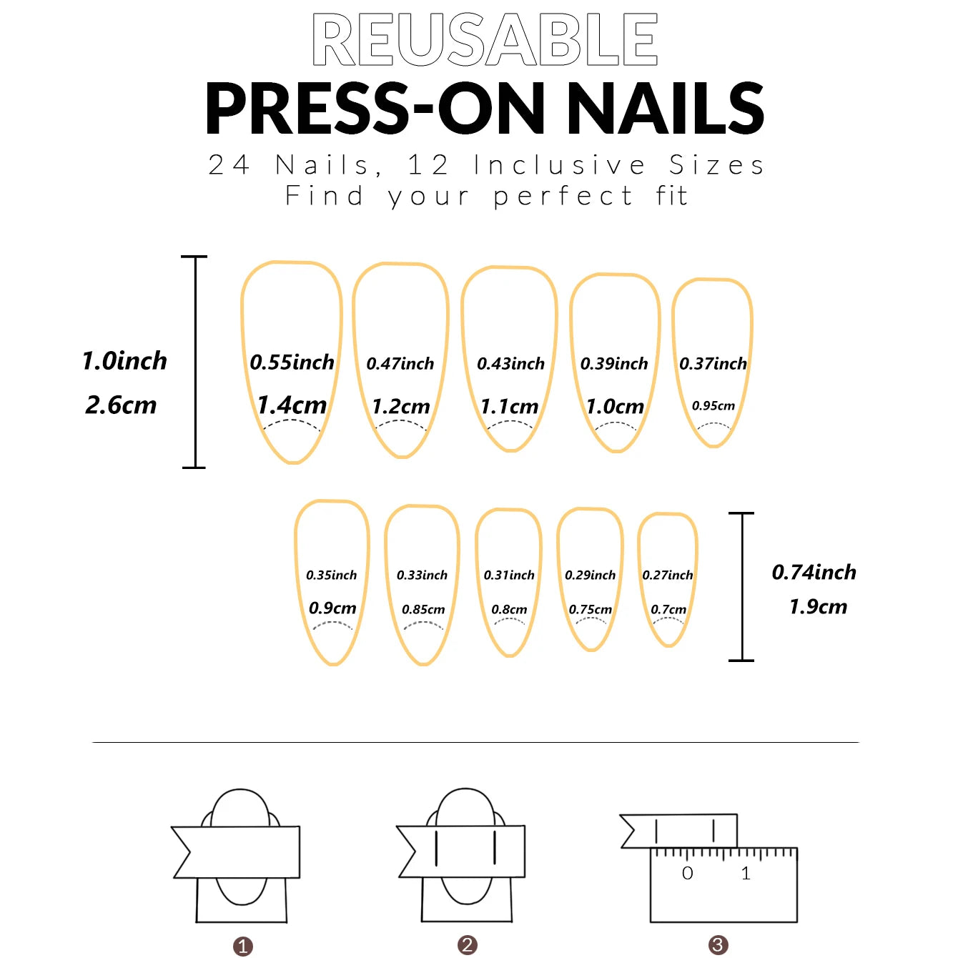 24PCS Medium Pink Black French Tip Press On Nails - Smarsty