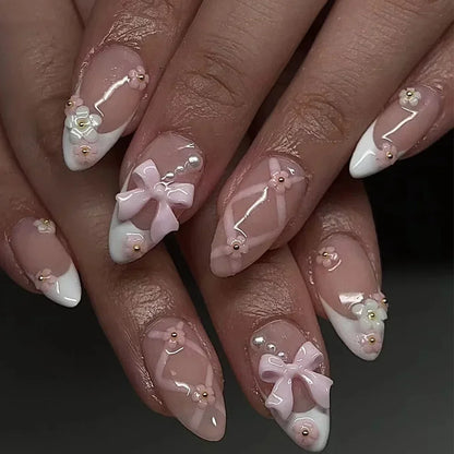 24Pcs Cute Strawberry French Press On Nails - Smarsty