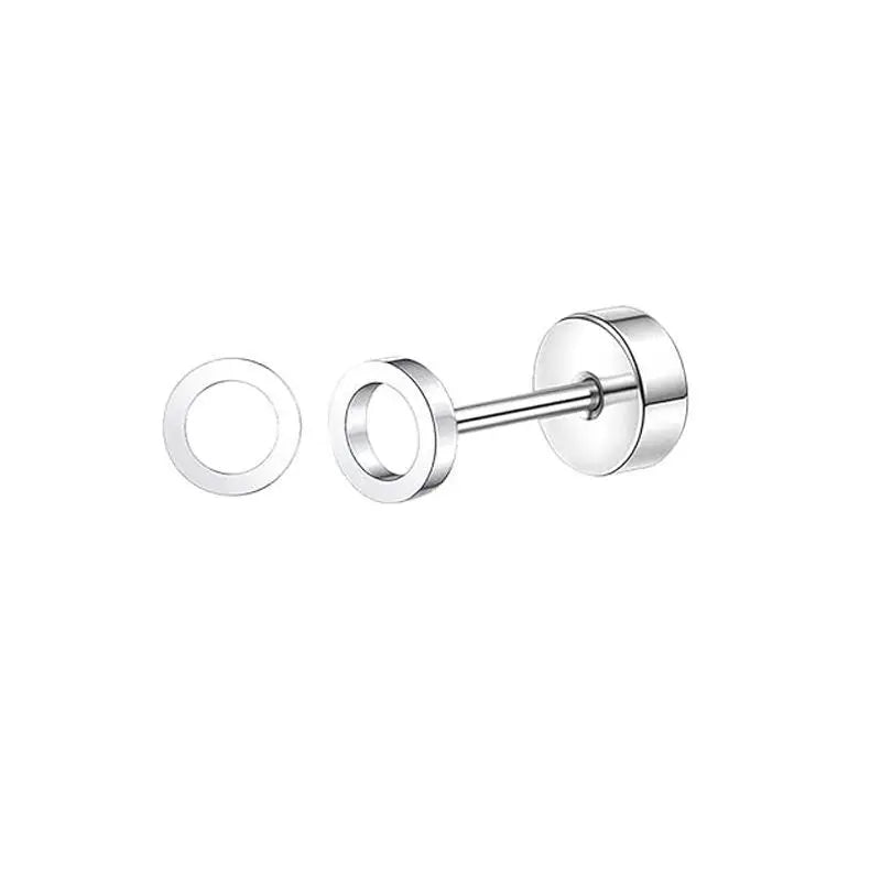Stainless Steel Heart Moon Ear Studs Screw Back Cartilage - Smarsty