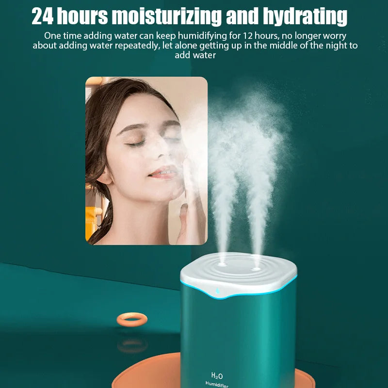 USB Humidifier with Double Spray and LED Light - Smarsty