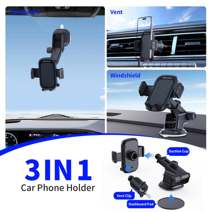 Car Phone Holder With Powerful Suction For Dashboard - Smarsty
