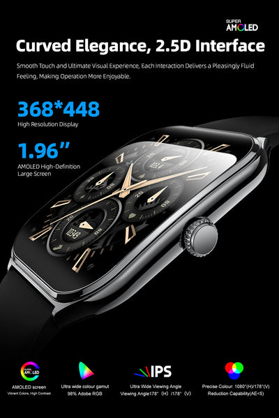 Ultra Thin Smart Watch with AMOLED Display and Call Reminder - Smarsty