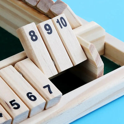 Wooden Dice Board Game Shut The Box for 4 Players Flaps & Dices Game Parent-children Interaction Family Entertainment - Smarsty