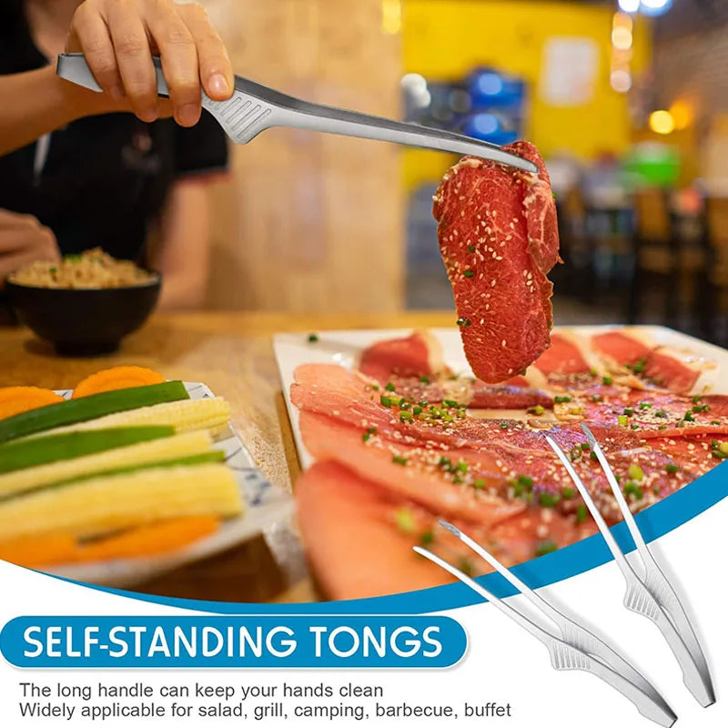 Non Slip Stainless Steel BBQ Tongs for Easy Serving - Smarsty