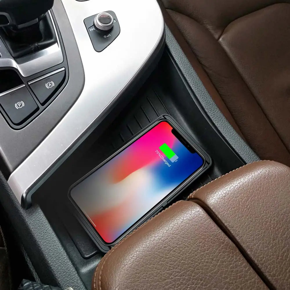 Car Wireless Charger With Silicone Pad Stand Fast Charging - Smarsty