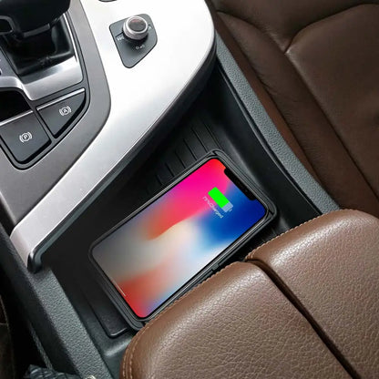 Car Wireless Charger With Silicone Pad Stand Fast Charging - Smarsty
