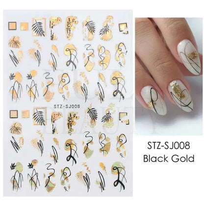 3D Holographic Geometry Nail Stickers for Stunning Decor - Smarsty