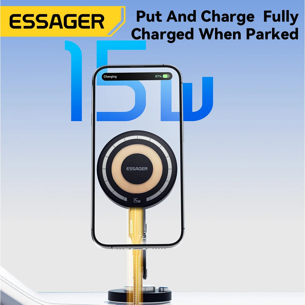Magnetic MagSafe Wireless Car Charger Holder 15W Charging - Smarsty