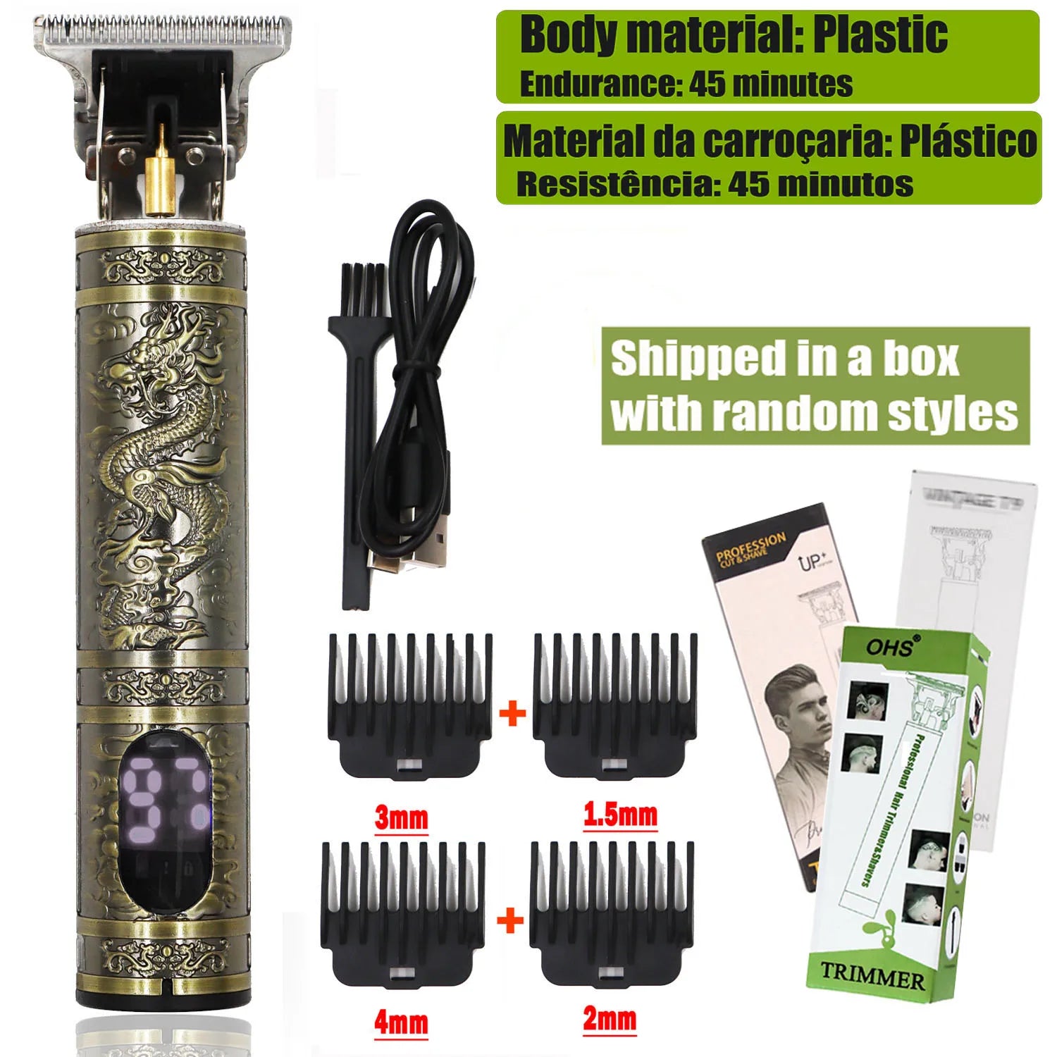 T9 Hair Clipper Repair Beard Shaving Body Hair Trimmer Clippers Electric Machine Men Haircut Machine 0mm Barber Shaver - Smarsty