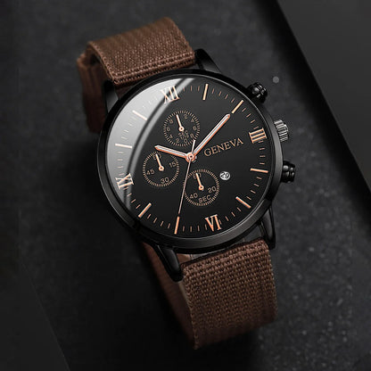 Men's Fashion Quartz Watches Set with Nylon Bands - Smarsty