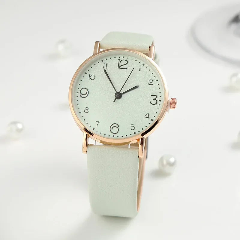 Women Casual Leather Analog Watch with Arabic Numbers - Smarsty