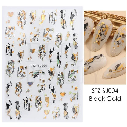 3D Holographic Geometry Nail Stickers for Stunning Decor - Smarsty