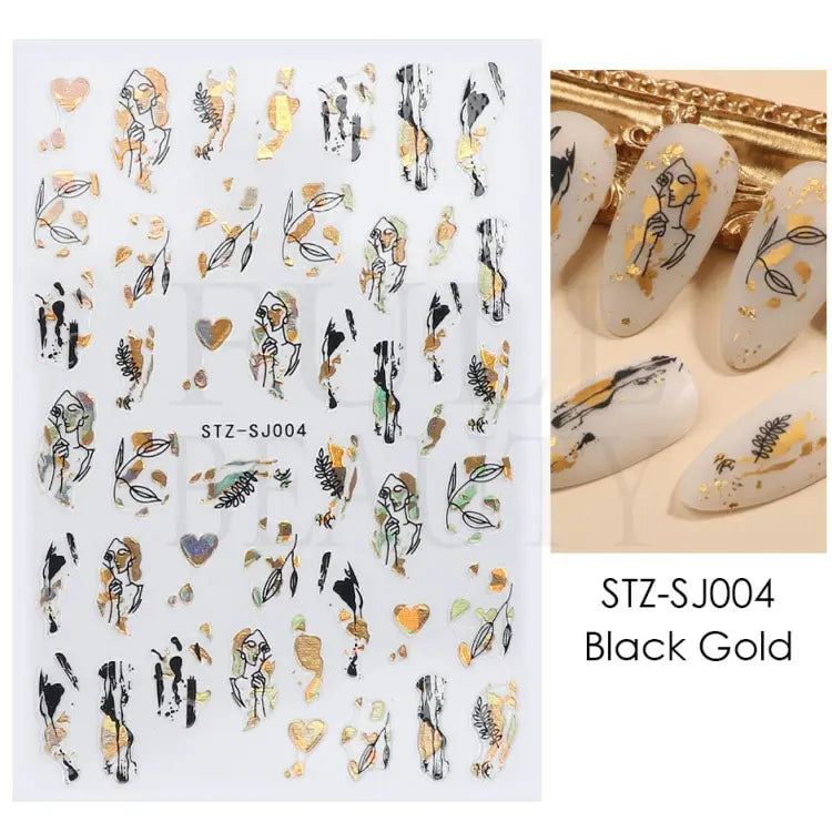 3D Holographic Geometry Nail Stickers for Stunning Decor - Smarsty
