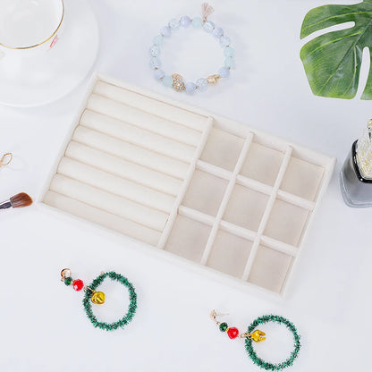 Beige Flocking Jewelry Box with Exquisite Design - Smarsty