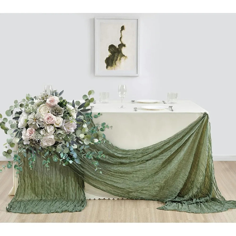 Boho Cheesecloth Table Runner Set for Weddings - Smarsty